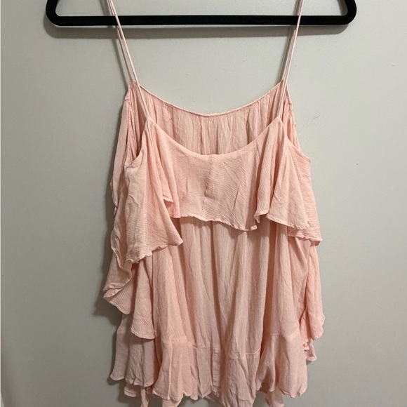 Free People Intimately Pink Cascade Ruffled Camisole Top Medium - Picture 8 of 8